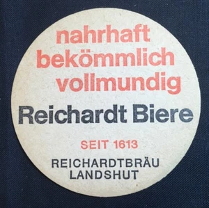 Rare Reichardt Biere Beer Coaster - Nahrhaft Bekommlich Vollmundig - Picture 1 of 2