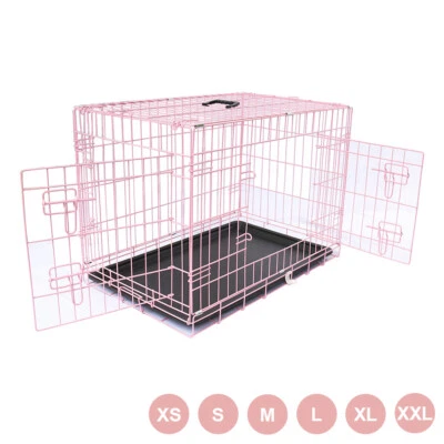 GREENBAY Dog Puppy Cage Pet Animal Training Carrier Crate Small Medium Large XL XXL Pink