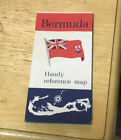 Vintage Bermuda Handy Reference Map Fishing Water Sports Bus Routes Brochure Tip