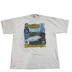Jerzees Vintage 1998 Wyoming County New York Law Enforcement T-Shirt Gray XL - Picture 1 of 6