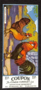 V12 Cowan's Chicken Cards, 1924, With Coupon, #11 Brown Leghorn - Imagen 1 de 2
