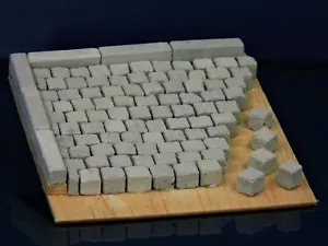 Diorama Zubehör, 300 Keramik Pflastersteine 8 mm granit grau, 1:16 - Bild 1 von 3