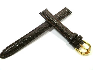 12 mm BRAUN UHRENARMBAND ARMBAND HAIFISCH PRÄGUNG UHRENBAND LEDER 1208 - Picture 1 of 2