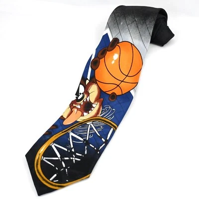 Галстук Looney Tunes TAZ 60x4 Dunking баскетбол космический джем винтажный папа подарок - Изображение 1 из 4