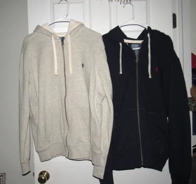 Lote Chaqueta Polo Ralph Lauren Para Hombre Grande Capucha Cremallera Gruesa Algodón Gris Azul 1 Nueva Sin Etiquetas Foto 1 de 4