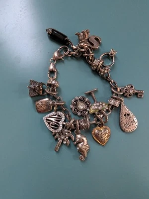 Berloque feminino VNTG Brighton pulseira de strass 14 berloques, 5 controles deslizantes de strass  - Imagem 1 de 4