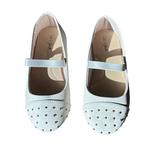 Cat & Jack niña pequeña marfil blanco sin cordones con tachuelas en los dedos de los pies con correa talla 9 nuevo sin etiquetas - Imagen 1 de 5
