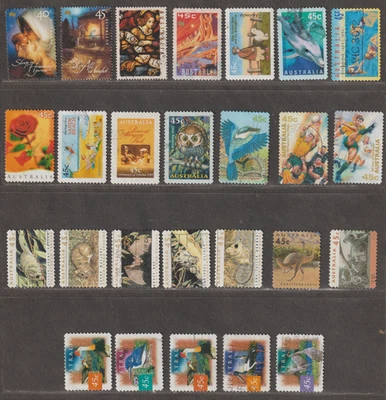 Australia - 26 different decimal stamps mostly 45 cents! (postaly used) - Image 1 of 2