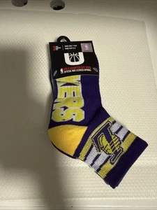 Los Angeles Lakers Ultra Game Kid’s Quarter Cut Socks 3 Pair Pack Sz 4-9 - Picture 1 of 5
