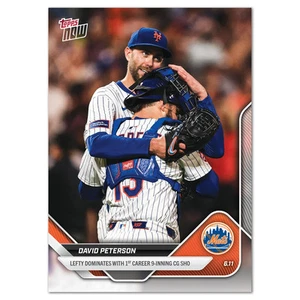 2025 TOPPS NOW #288 DAVID PETERSON - 1ST CAREER 9 INNING CG SHO - Picture 1 of 2