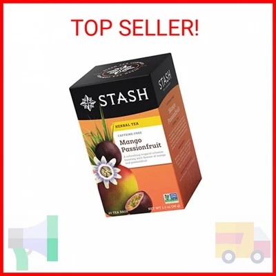 Stash Tea Mango Pasyfruit Herbal Tea, 20 unidades Caja de bolsitas de té individualmente con Foto 1 de 2
