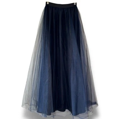 Maxi falda vintage de tul negra azul en capas Zum Zum by Niki Livas para mujer talla S Foto 1 de 4