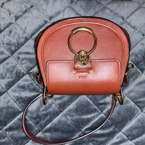 CHLOE SEPIA BROWN SMALL TESS SUEDE TRIMMED LEATHER SHOULDER/CROSSBODY BAG - Picture 1 of 6