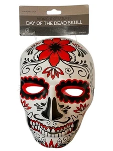 Tag der Toten Maske rot schwarz weiß Halloween Kostüm Vollgesicht Erwachsene Einheitsgröße - Bild 1 von 1