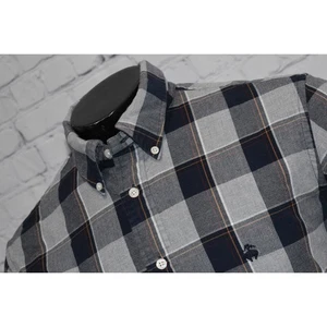 Brooks Brothers Dress Shirt Milano Mens Size Large Blue Plaid Cotton - Picture 1 of 7