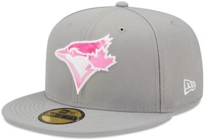 Toronto Blue Jays Hat - New Era - Grey and Pink - Size: 7 3/8 - NEW - Image 1 of 4