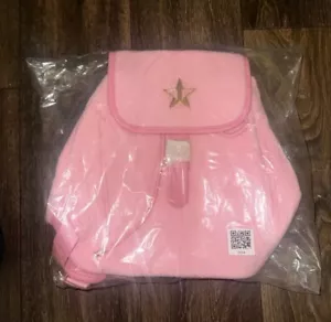 Jeffree Star Designer Pink Buckle Backpack - Mini Velour with Gold Accents NEW - Picture 1 of 2