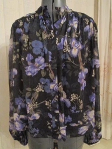 RACHEL ZOE chiffon moody floral blouse long slv & stretch cami, M BNWT - Picture 1 of 20