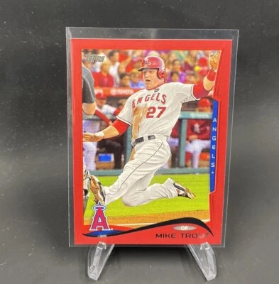 2014 TOPPS MIKE TROUT RED HOT FOIL #1! LOS ANGELES ANGELS!! - Image 1 of 4