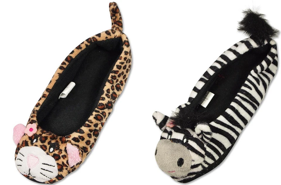 Дамы женщин животных печати лицо балет зимние повседневные поскользнуться на тапочки - Изображение 1 из 1