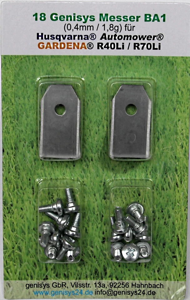 18 Ersatz - Messer - Klingen 0,40mm für Husqvarna Automower / Gardena Mähroboter - Bild 1 von 1