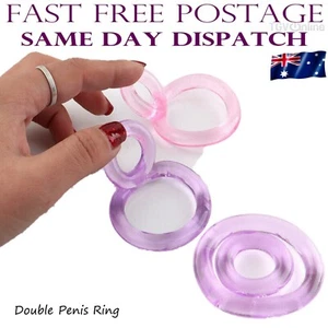 Cock Ring Sex Toy Penis Double Collar Male Ejaculation Delay Erection Purple NEW - Picture 1 of 12