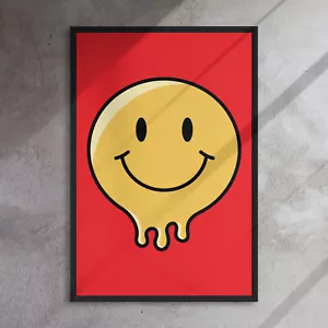 Melting Smiley 24x36 Framed Canvas Print - Picture 1 of 1