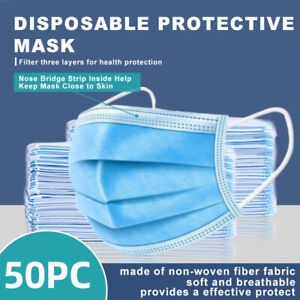 [50 Pcs] 3-Ply Disposable Face Mask Non Medical Surgical cover 20% Off Buy More