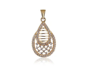 0.82 Cts Round Brilliant Cut Naural Diamonds Pendant In 585 Stamped 14Karat Gold - Picture 1 of 3