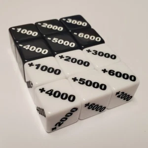 Positive 1000 and Negative 1000 Counter Dice Compatible With One Piece TCG - Picture 1 of 7