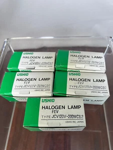 USHIO · 1000512 Halogen Single-Ended Quartz FEV, JCV120V-200WCB2 Lot of 5 - Picture 1 of 3