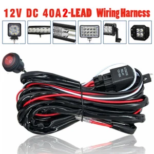 Kit de arnés de cableado 12V 40A fusible ENCENDIDO APAGADO interruptor relé para barra de luz de trabajo antiniebla LED - Imagen 1 de 12