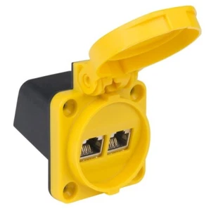 PCE Datenanbaudose m. Klappdeckel 2Ö+ 2x RJ45 Modul 12k452-Oe LAN Dose - Bild 1 von 1