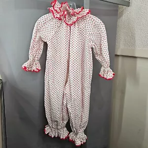 Vint Clown Costume Child Kid Youth S Polka Dot Ruffle Collar Cuff Metal Zipper - Picture 1 of 11