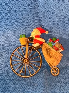 Hallmark Cycling Santa Christmas Ornament - Picture 1 of 9