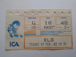 Electric Light Orchestra ELO Ticket Stub February 23 1982 Gothenburg Sweden - Imagen 1 de 3