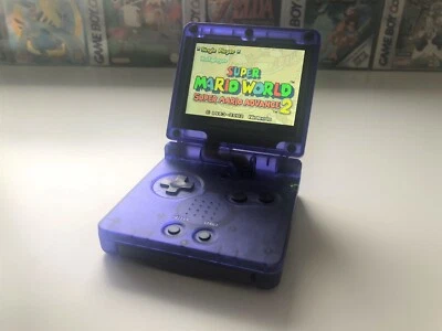 Gameboy Advance SP with Backlit IPS V3 Screen Mod Midnight Blue Retro Pixel GBA - Image 1 of 4