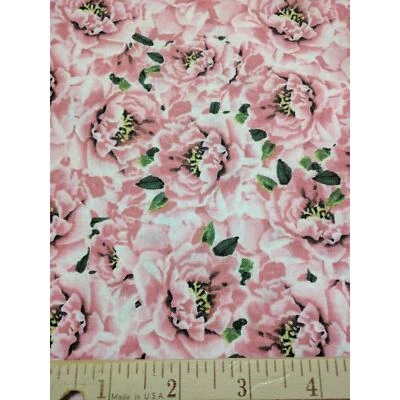 Tela de edredón de algodón de moda para siempre flor rosas rosadas Marco Fabiano de 1 yarda Foto 1 de 2