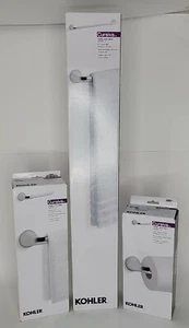 Set de 3: KOHLER Cursiva 24 in. Toallero, Toallero, Soporte TP Cromo Pulido - Imagen 1 de 8