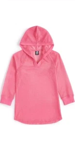 Girls Toddler Ideology Size 4T Swimsuit Cover Up Mesh Long Sleeve Hooded Pink - Picture 1 of 4