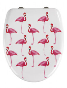 WENKO Premium WC-Sitz Flamingo, Duroplast, mit Absenkautomatik
