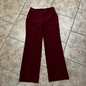 Chicos Wide Leg Pants Travel Work 0.5R 6R Polyester Spandex Maroon VG Condition - Picture 1 of 8