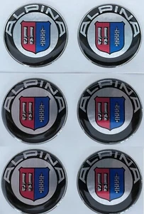 6 pieces. high quality 3D Alpina style design logo 50mm sticker BMW - Picture 1 of 2