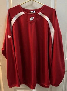 Vintage 90s Wisconsin Badgers Majestic Sweater Herren XXL Rot Sweatshirt Trikot - Bild 1 von 5