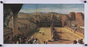 BEN-HUR 1960 Original Special Poster of Classic Chariot Race LINEN BACKED 11x22 - Picture 1 of 1