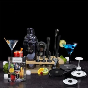 - Cocktail Shaker Set with 13 Accesories and Bar Salt Rimmer - Bar Set - Bart... - Picture 1 of 8