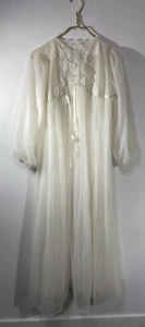 GOSSARD ARTEMIS VINTAGE SET Lace long nightgown robe peignoir style 1169 SZ Sm - Picture 1 of 12