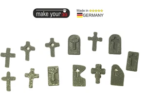H0 Grabsteine Kreuze 1:87 Friedhof Kirchen Deko - Bild 1 von 1
