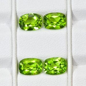 Piedra preciosa suelta de peridoto de Pakistán de 5,47 quilates (4 piezas) bonitas brillantes sin calefacción - Imagen 1 de 1