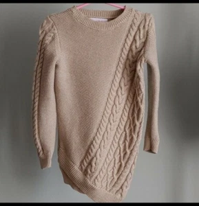 Tommy Bahama Girl's Holiday Metallic Asymmetric Cable Knit Sweater - Picture 1 of 5